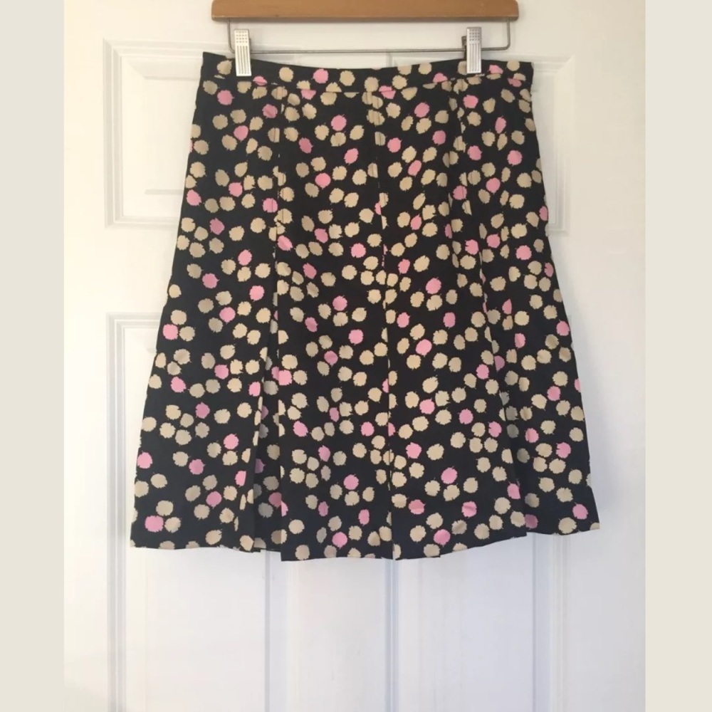 J crew 100% Silk Skirt Pokadot. Size 6
